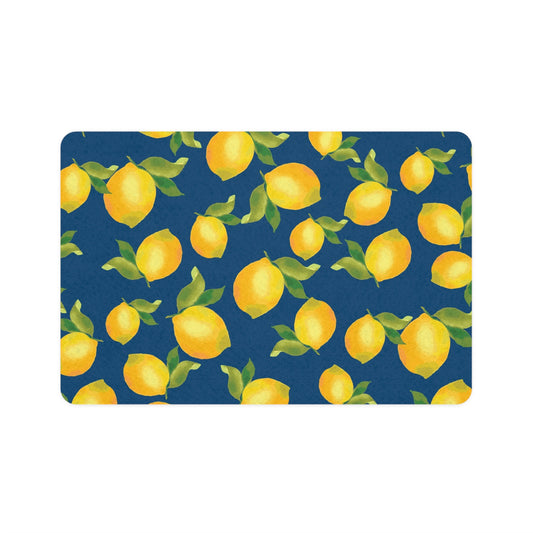 Lemon Pattern Pet Food Mat, Cute Dog or Cat Bowl Mat, Pet Feeding Mat, Decorative Animal Décor, Dog Lover Gift