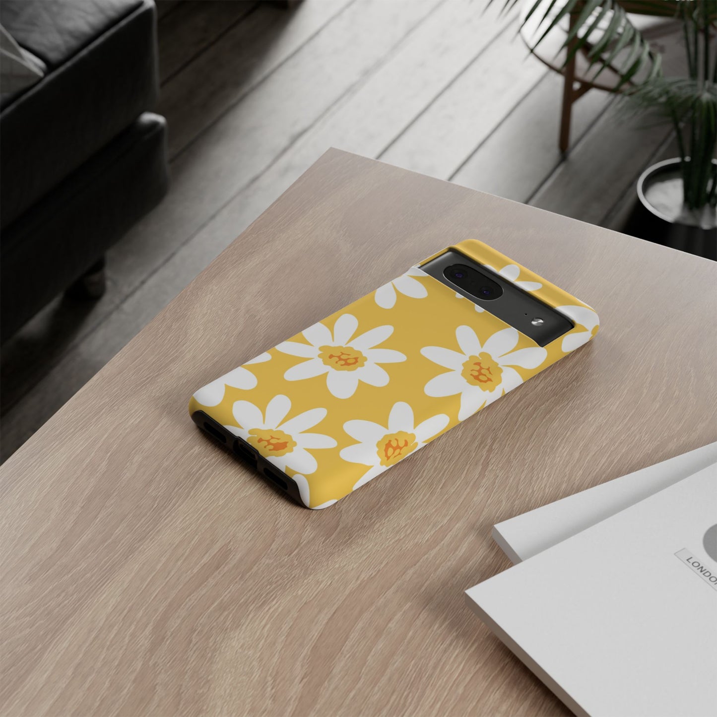 Yellow Daisy Phone Case, Floral Phone Cover, Tough Case, Summer Vibe Accessory, Gift for Nature Lovers, Bright Floral Design