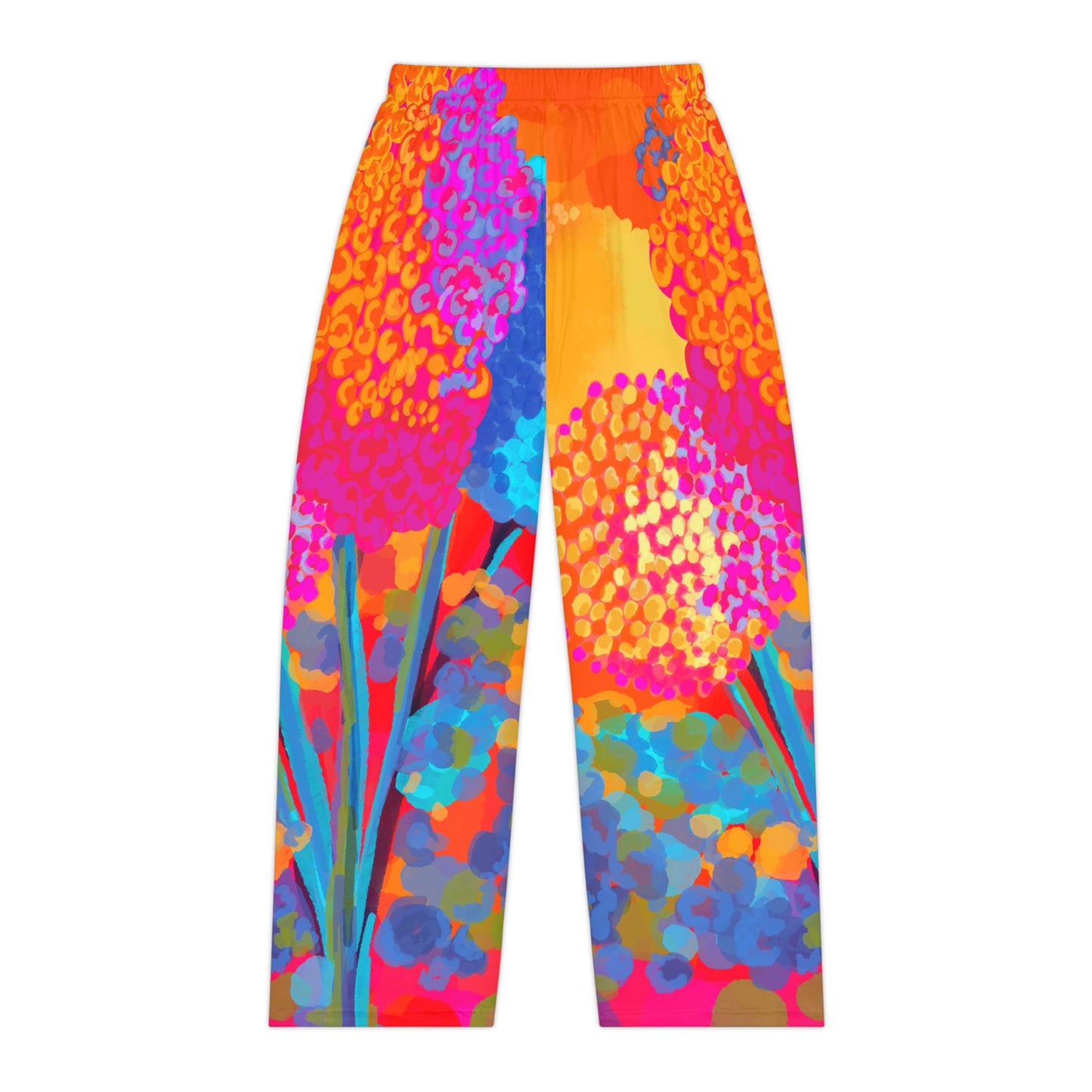 Bold Floral Lounge Pants — Bright Colorful All-Over Print Loungewear