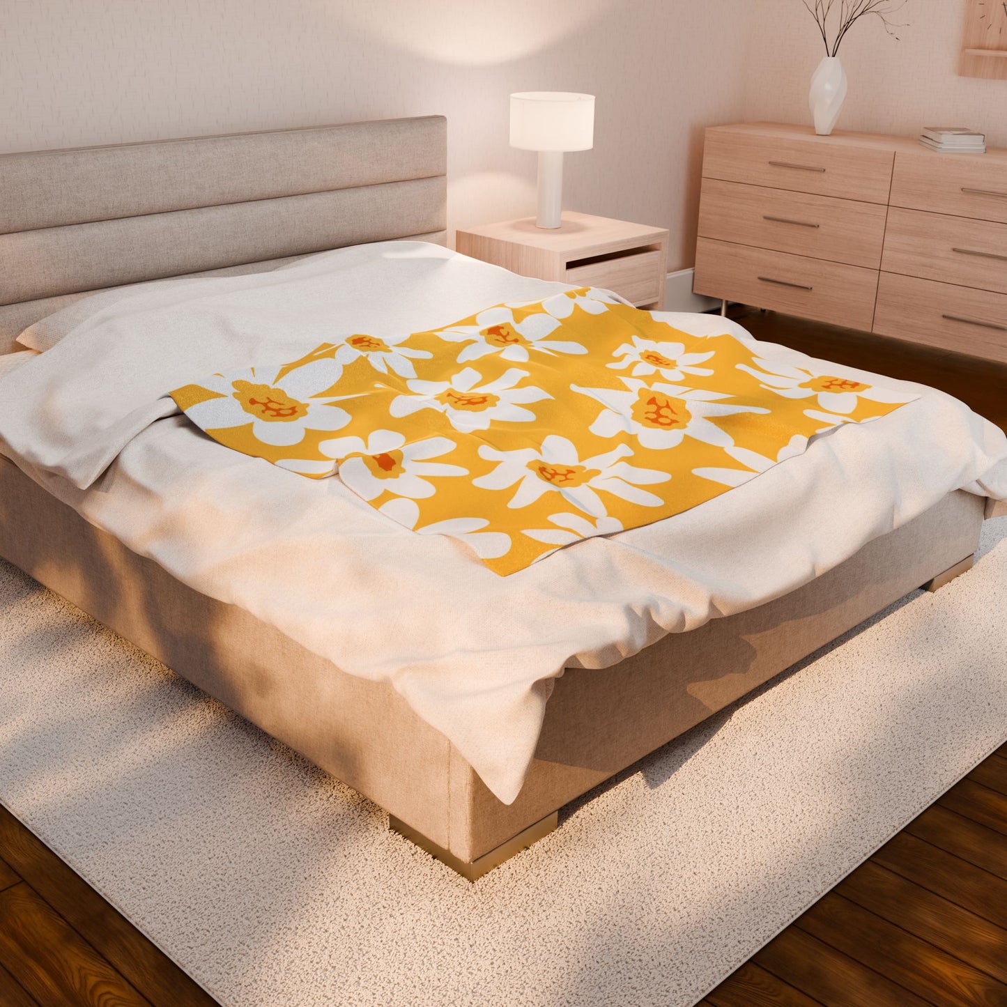 Bright Floral Velveteen Plush Blanket...Don't be lazy just be daisies.