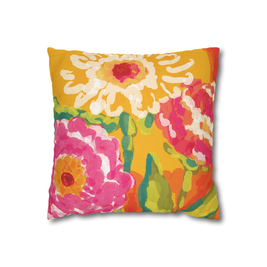 Beautiful Vibrant Floral Pillowcase, Decorative Cushion Cover, Colorful Home Decor, Spring Accent, Cozy Living Room, Floral Gift Idea