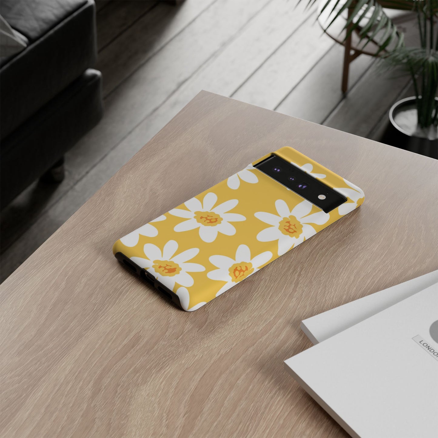 Yellow Daisy Phone Case, Floral Phone Cover, Tough Case, Summer Vibe Accessory, Gift for Nature Lovers, Bright Floral Design