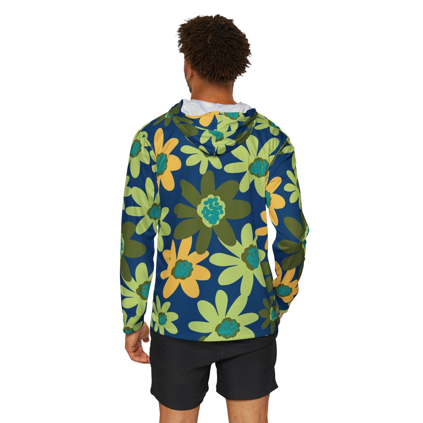 Uni Sex Floral Warmup Hoodie, SPF 50, Athletic Hooded Sweatshirt, Casual Springwear, Workout Gear, Outdoor Layer, Gift for Him or Her