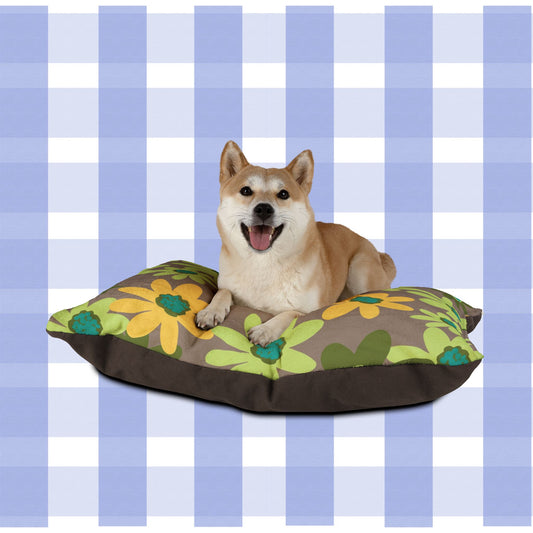Floral Daisy Pet Bed, Cozy Dog & Cat Mattress, Eco-Friendly Flower Design Pet Cushion, Perfect for Home or Dog Crate, Great Pet Gift, Spring Decor