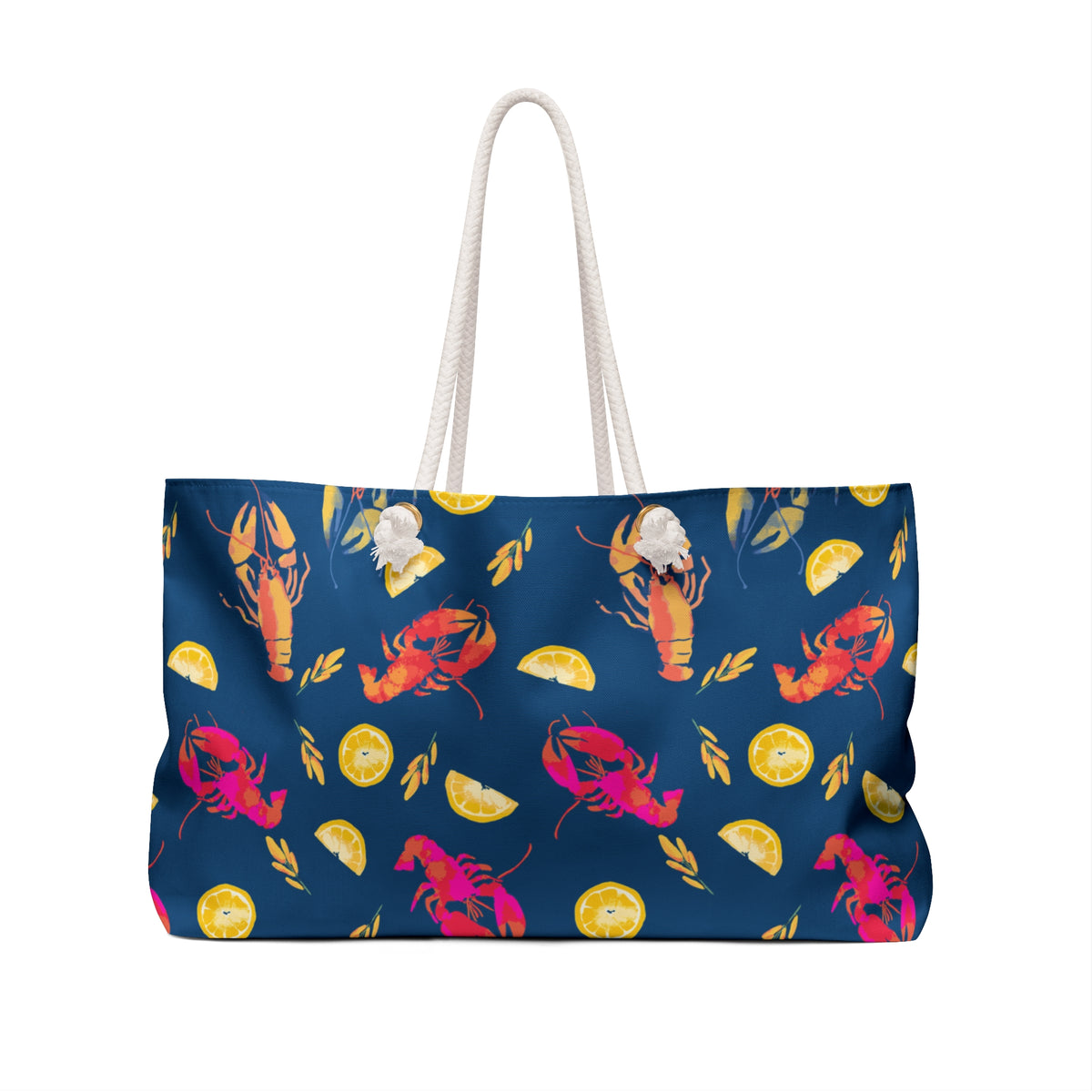 Lobster Lemonade Weekender Bag — Nautical Summer Travel Tote