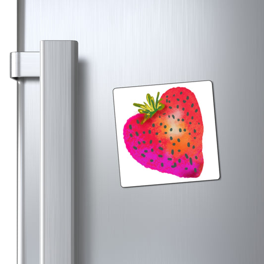 Colorful Strawberry Heart Magnet, Cute Kitchen Decor, Refrigerator Magnet, Gift for Fruit Lovers, Home Sweet Home