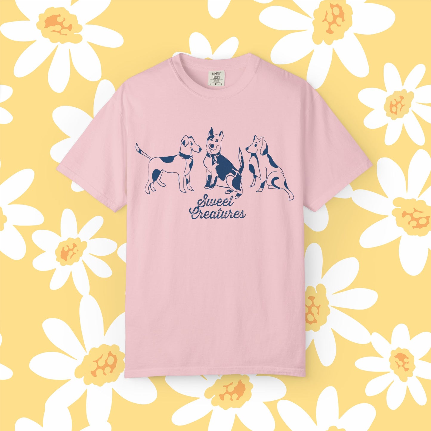 Sweet Creatures Unisex Garment-Dyed T-shirt, Cute Pet Lover Tee, Dog Lover Apparel, Casual Wear, Gift for Animal Lovers, Cozy Everyday Shirt