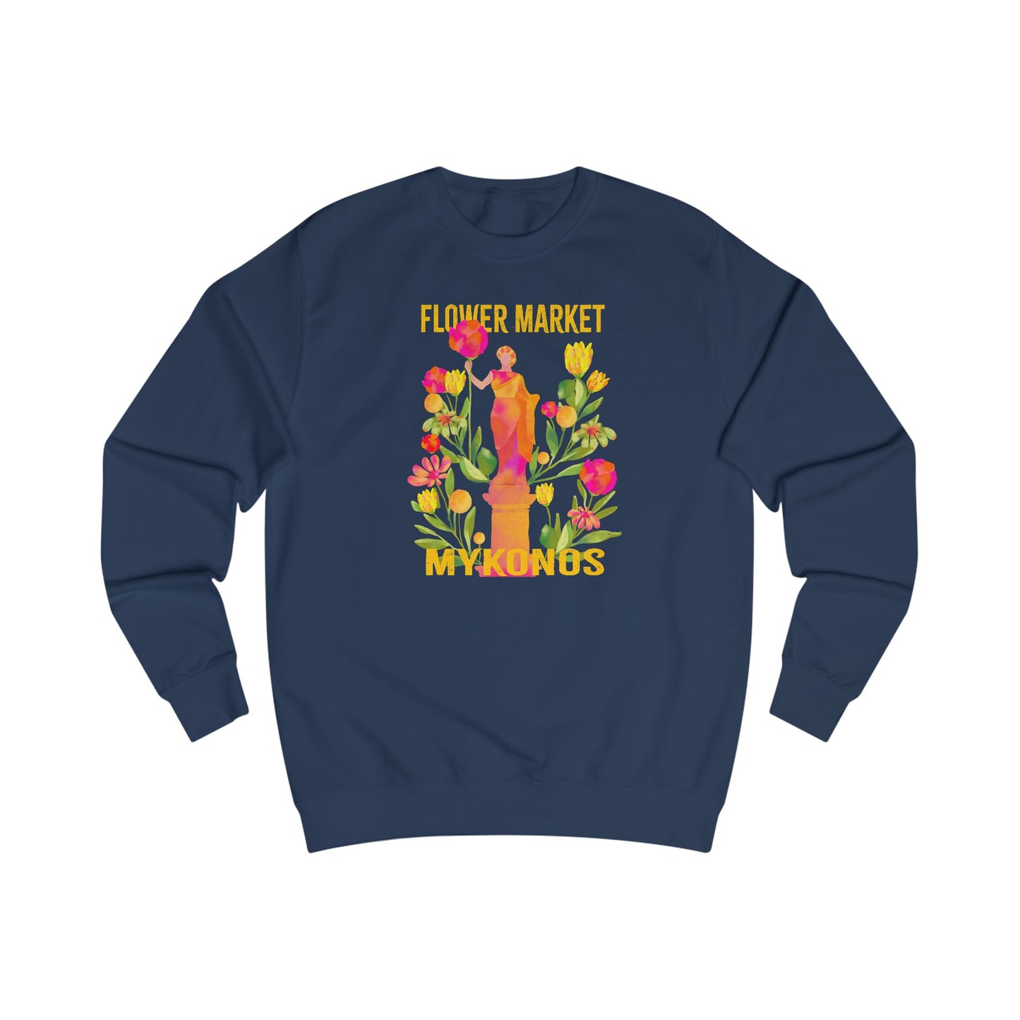 Mykonos Greece Floral Market Unisex Sweatshirt - Cozy Spring Fashion, Eco-Friendly Gift, Gardening Lover's Apparel, Everyday Comfort Wear, Floral [...]