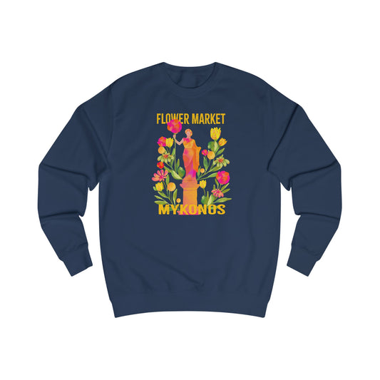 Mykonos Greece Floral Market Unisex Sweatshirt - Cozy Spring Fashion, Eco-Friendly Gift, Gardening Lover's Apparel, Everyday Comfort Wear, Floral [...]