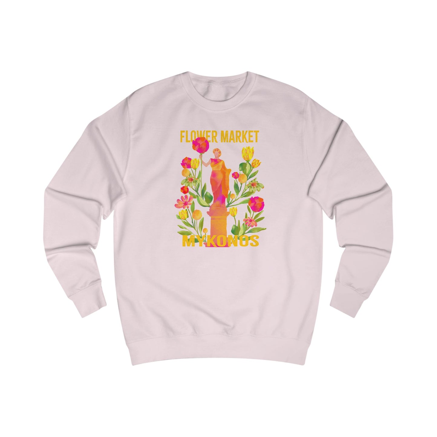 Mykonos Greece Floral Market Unisex Sweatshirt - Cozy Spring Fashion, Eco-Friendly Gift, Gardening Lover's Apparel, Everyday Comfort Wear, Floral [...]