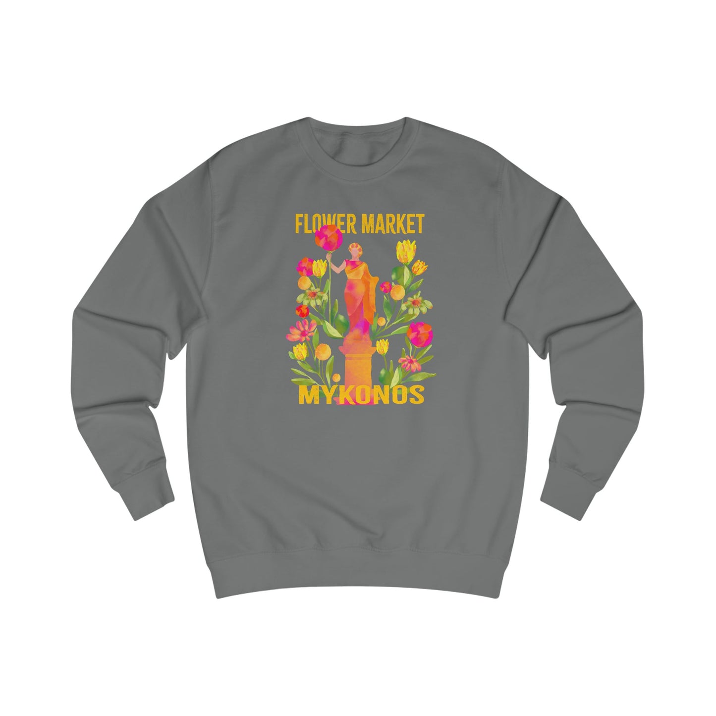 Mykonos Greece Floral Market Unisex Sweatshirt - Cozy Spring Fashion, Eco-Friendly Gift, Gardening Lover's Apparel, Everyday Comfort Wear, Floral [...]