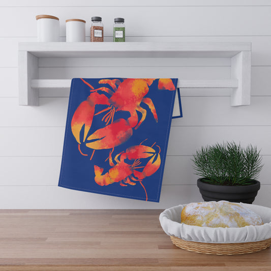 Vibrant Lobster Tea Towels, Nautical Kitchen Decor, Unique Gift for Seafood Lovers, Colorful Cooking Accessories, Ocean-Inspired Homewares