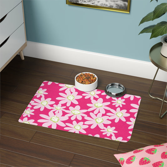 Cute Floral Pet Food Mat | Dog Bowl Tray | Cat Feeding Mat | Home Decor | Pet Accessories | Gift for Pet Lovers
