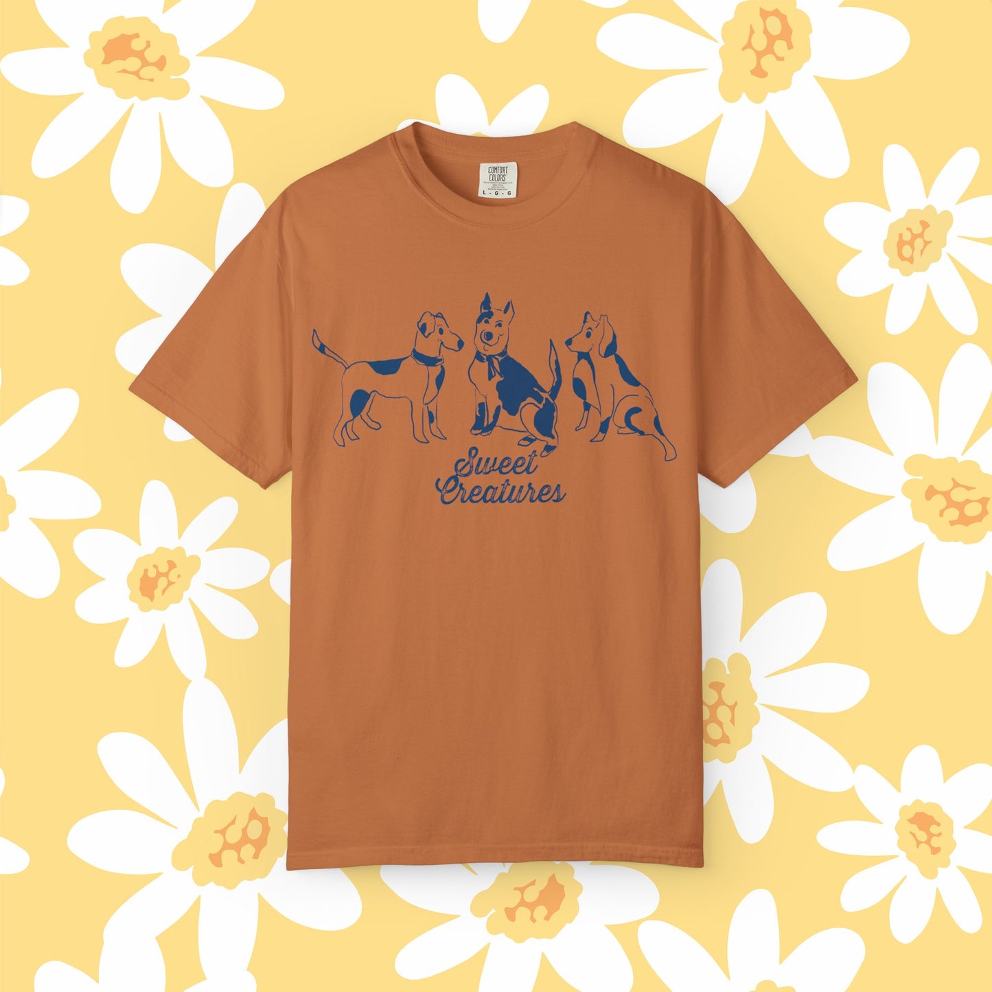 Sweet Creatures Unisex Garment-Dyed T-shirt, Cute Pet Lover Tee, Dog Lover Apparel, Casual Wear, Gift for Animal Lovers, Cozy Everyday Shirt