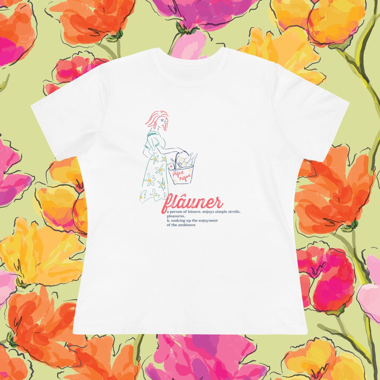 French "Flauner" Woman's T-Shirt - Leisurely Strolls and Picnics Lover Gift