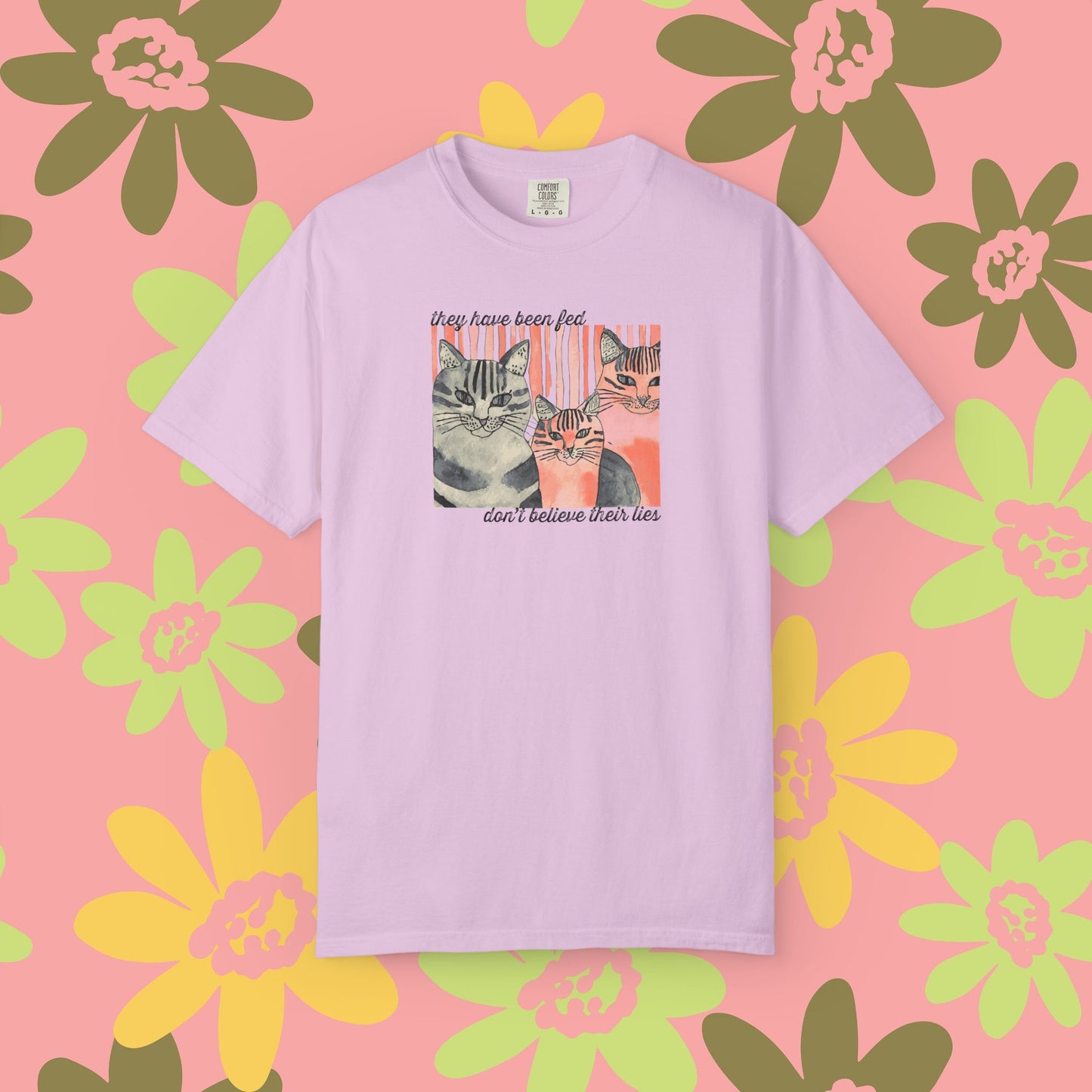 Cat Friends Graphic T-Shirt — "Don't Believe Their Eyes" Vintage Kittens Tee