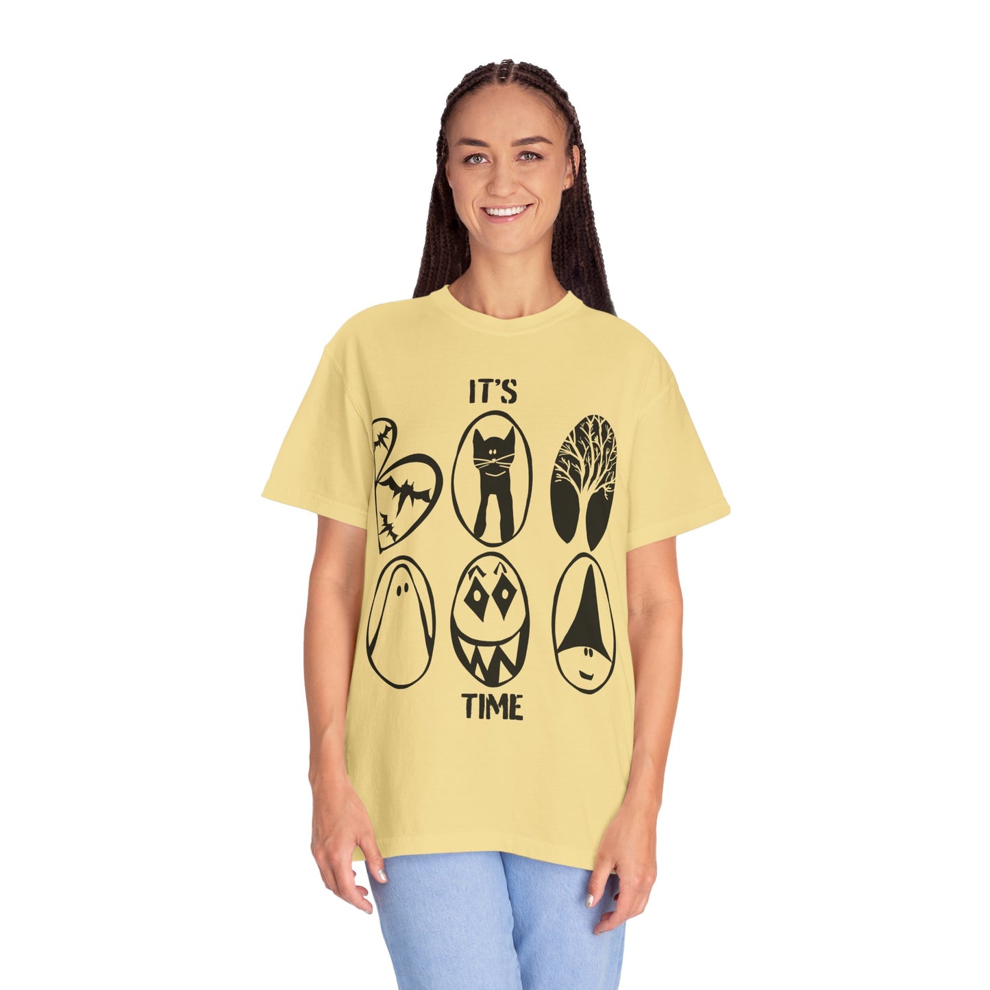"IT'S BOO TIME" Halloween Themed T-shirt, Spooky Graphic Tee, Unisex T-shirt for Fall, Vintage Style Halloween Shirt, Perfect for Halloween Party