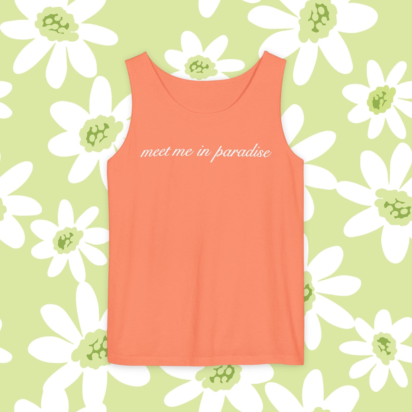 Paradise Script Tank Top — "meet me in paradise" Casual Beach Tank