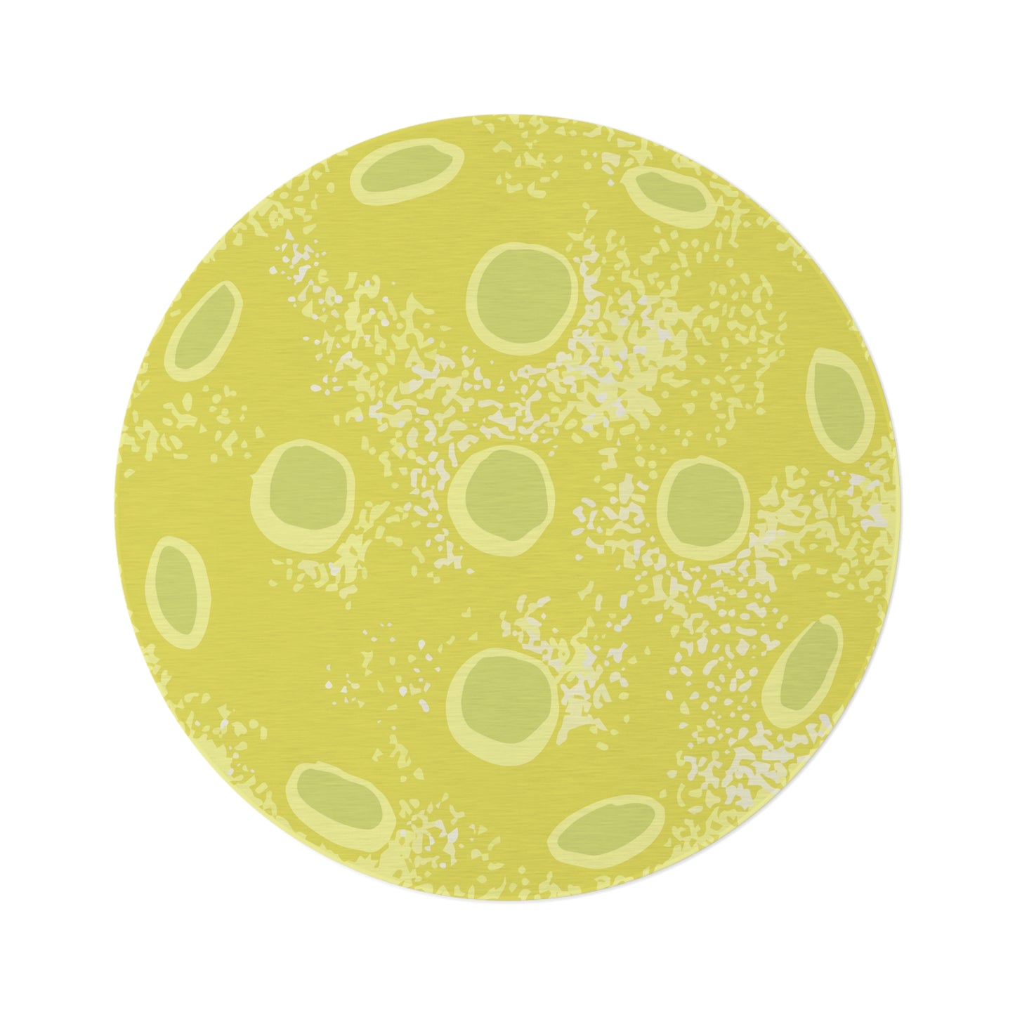 Yellow Pickleball Round Rug — Modern Abstract Circular Accent Rug for Living Room, Nursery & Playroom