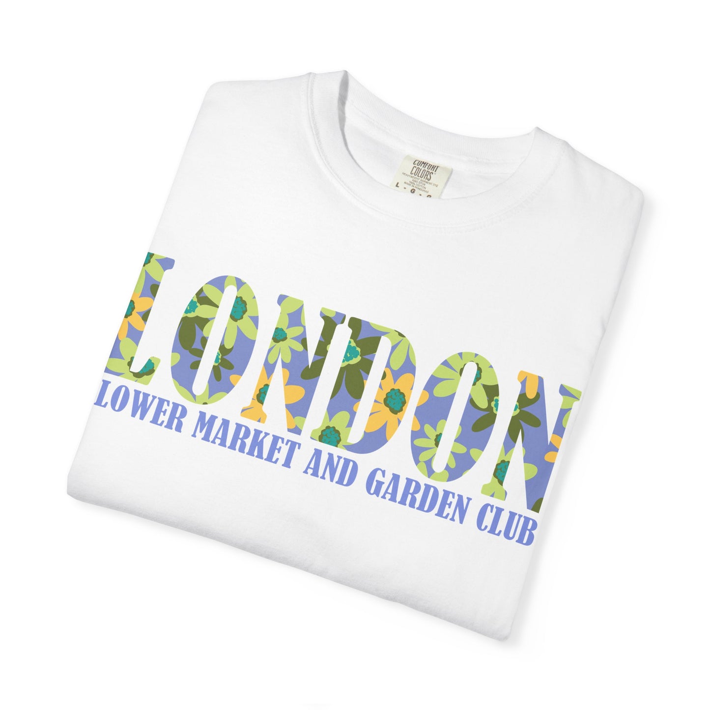 Floral Market T-Shirt, London Flower Club Tee, Unisex Garden Apparel, Summer Gift, Casual Outfit, Travel Shirt