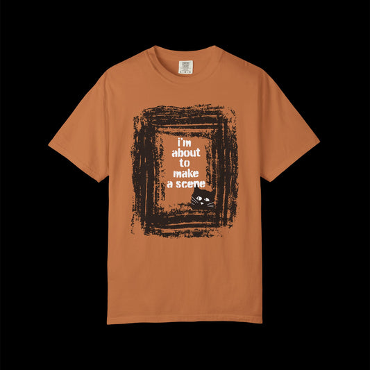 I'm About to Make a Scene...Spooky Artistic black Cat T-Shirt,  Halloween, Unisex Graphic Tee, Gift for Cat Lovers, Casual Wear, Cute Cat Design Shirt, Halloween Shirt
