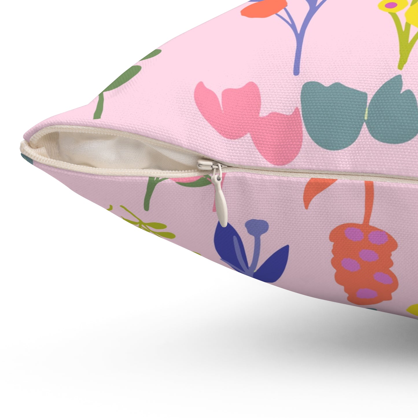 Floral Square Pillow, Cozy Decorative Cushion , Boho Home Decor, Gift for Her, Plant Lover's Room Accent