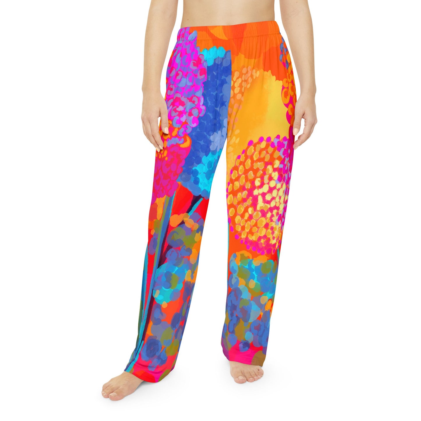 Bold Floral Lounge Pants — Bright Colorful All-Over Print Loungewear