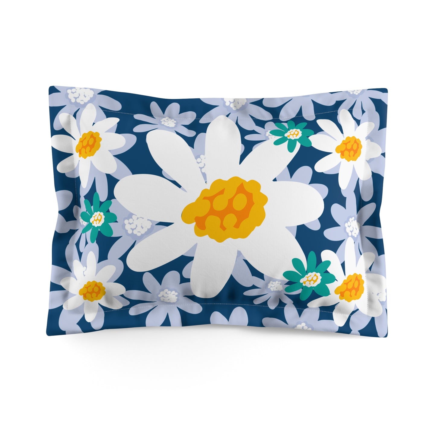 Daisy Dreams Microfiber Pillow Sham Floral Bedding, Home Decor, Bed Linen, Spring Accent, Cozy Bedroom Decor