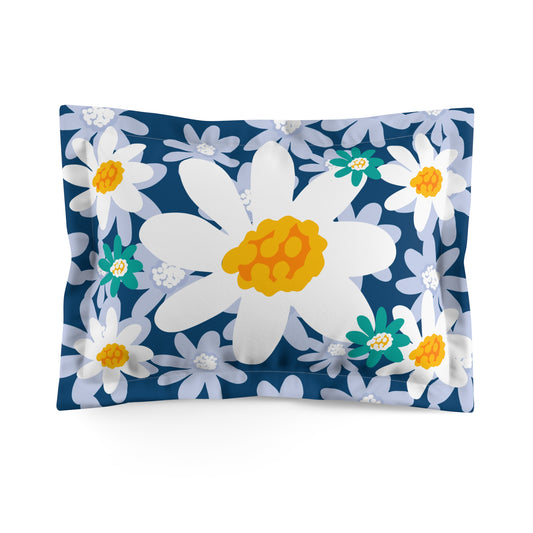 Daisy Dreams Microfiber Pillow Sham Floral Bedding, Home Decor, Bed Linen, Spring Accent, Cozy Bedroom Decor