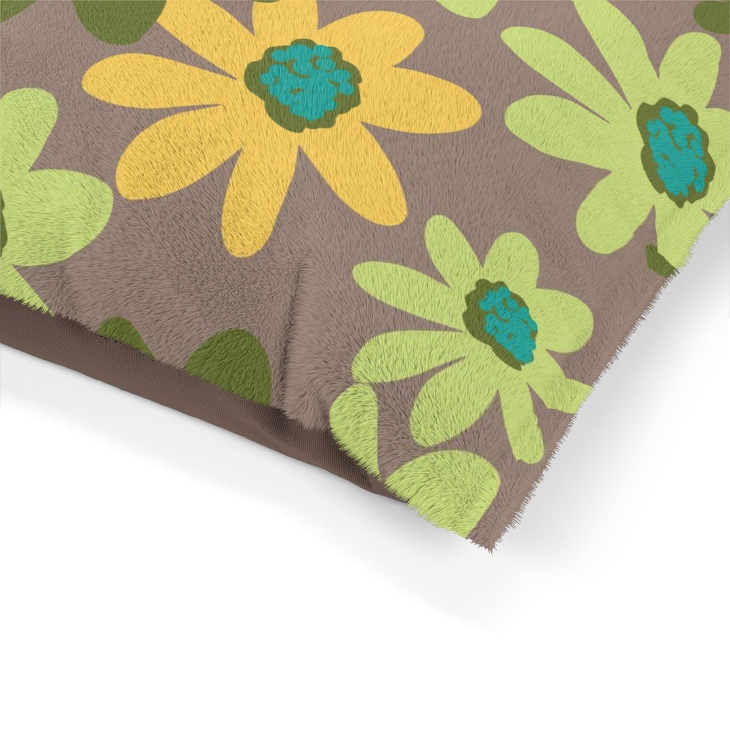 Floral Daisy Pet Bed, Cozy Dog & Cat Mattress, Eco-Friendly Flower Design Pet Cushion, Perfect for Home or Dog Crate, Great Pet Gift, Spring Decor