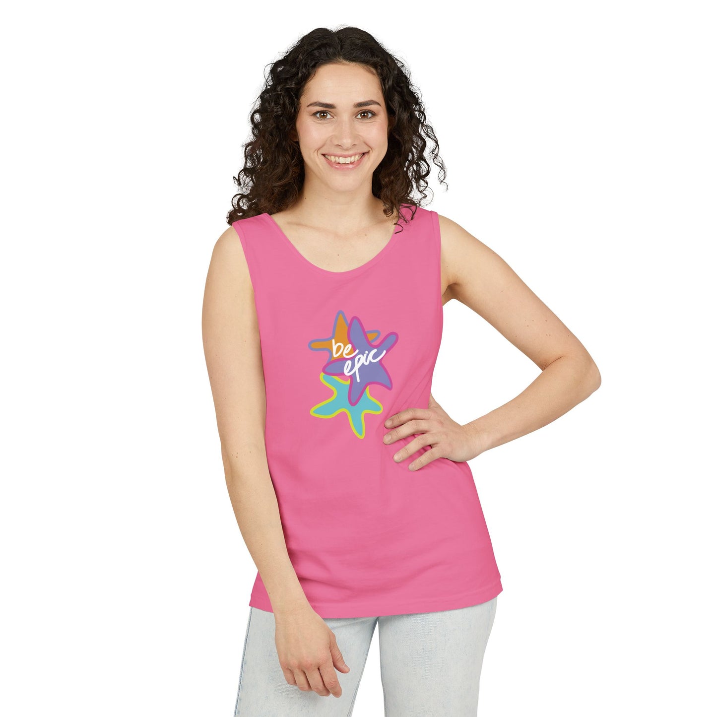 Be Epic Unisex Garment-Dyed Tank Top | Summer Vibes, Beachwear, Casual Wear, Gift for Friends, Festival Outfit