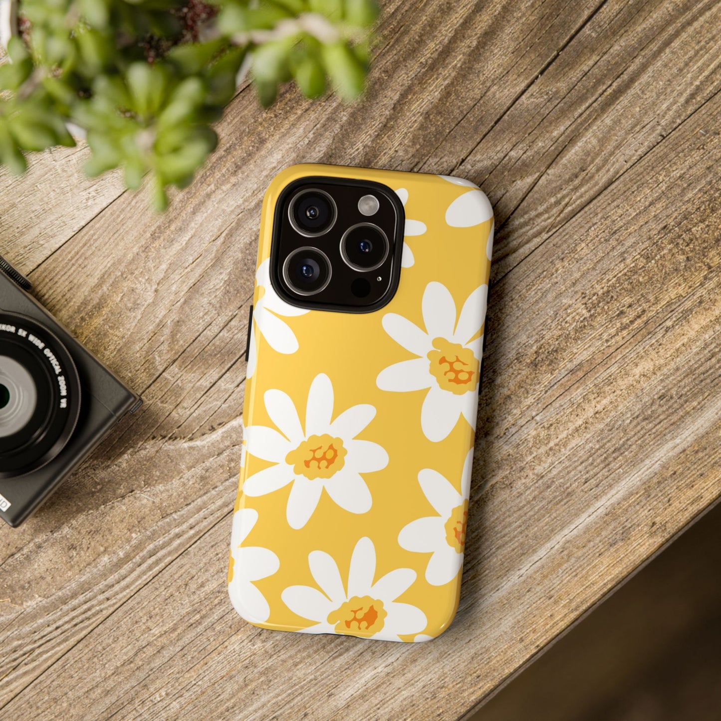 Yellow Daisy Phone Case, Floral Phone Cover, Tough Case, Summer Vibe Accessory, Gift for Nature Lovers, Bright Floral Design