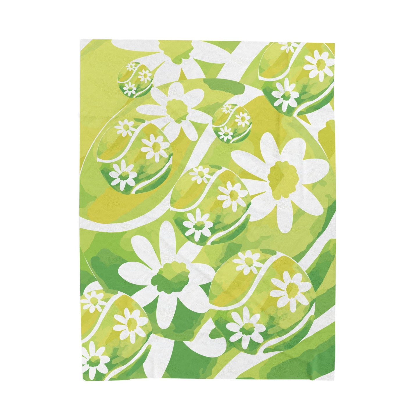 Tennis Ball Daisy Vibrant Floral Velveteen Plush Blanket, Cozy Gift for Home, Spring Decor, Outdoor Picnics, Birthday Present, Tennis gift