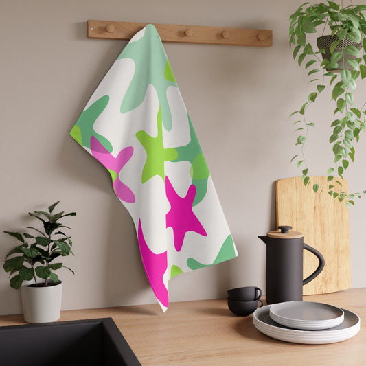 Colorful Starfish Tea Towels for Kitchen Decor, Artful Gift, Home, Beach House, Summer Celebration