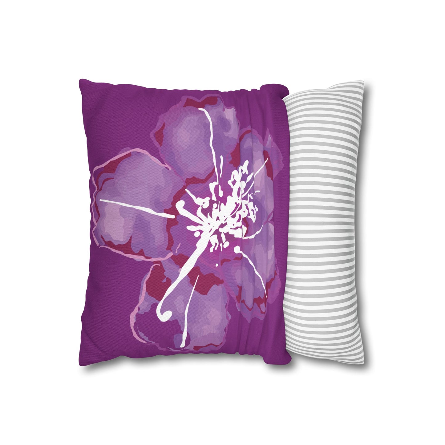 Azalea Bloom Purple Floral Pillowcase, Floral Home Decor, Modern Accent Pillow, Gift for Her, Boho Style Cushion Cover