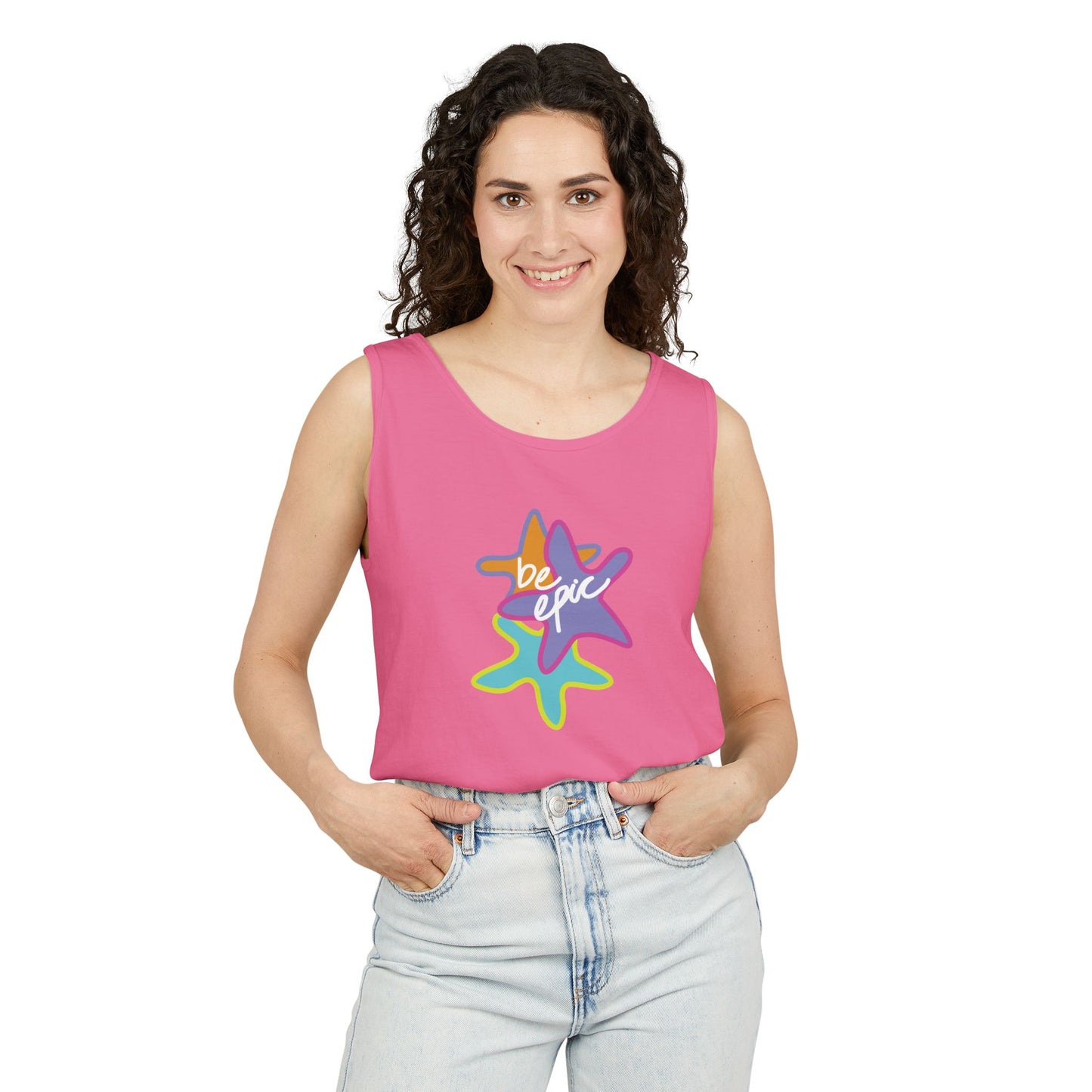 Be Epic Unisex Garment-Dyed Tank Top | Summer Vibes, Beachwear, Casual Wear, Gift for Friends, Festival Outfit