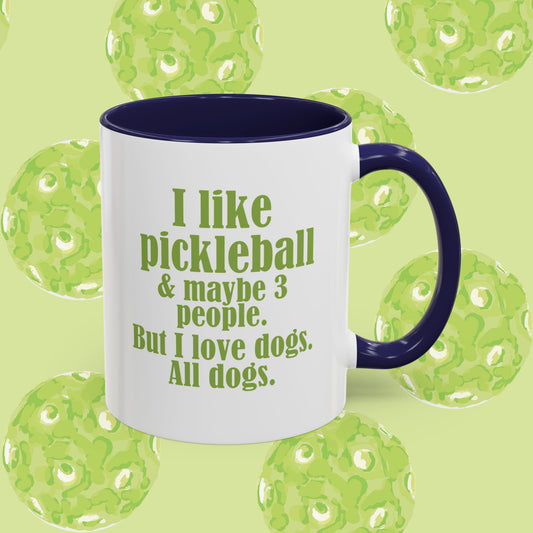 Pickleball Lover's Coffee Mug, Dog Lover Gift, Funny Pickleball Mug, Sports Enthusiast Gift, Dog Mom, Pickleball Gifts