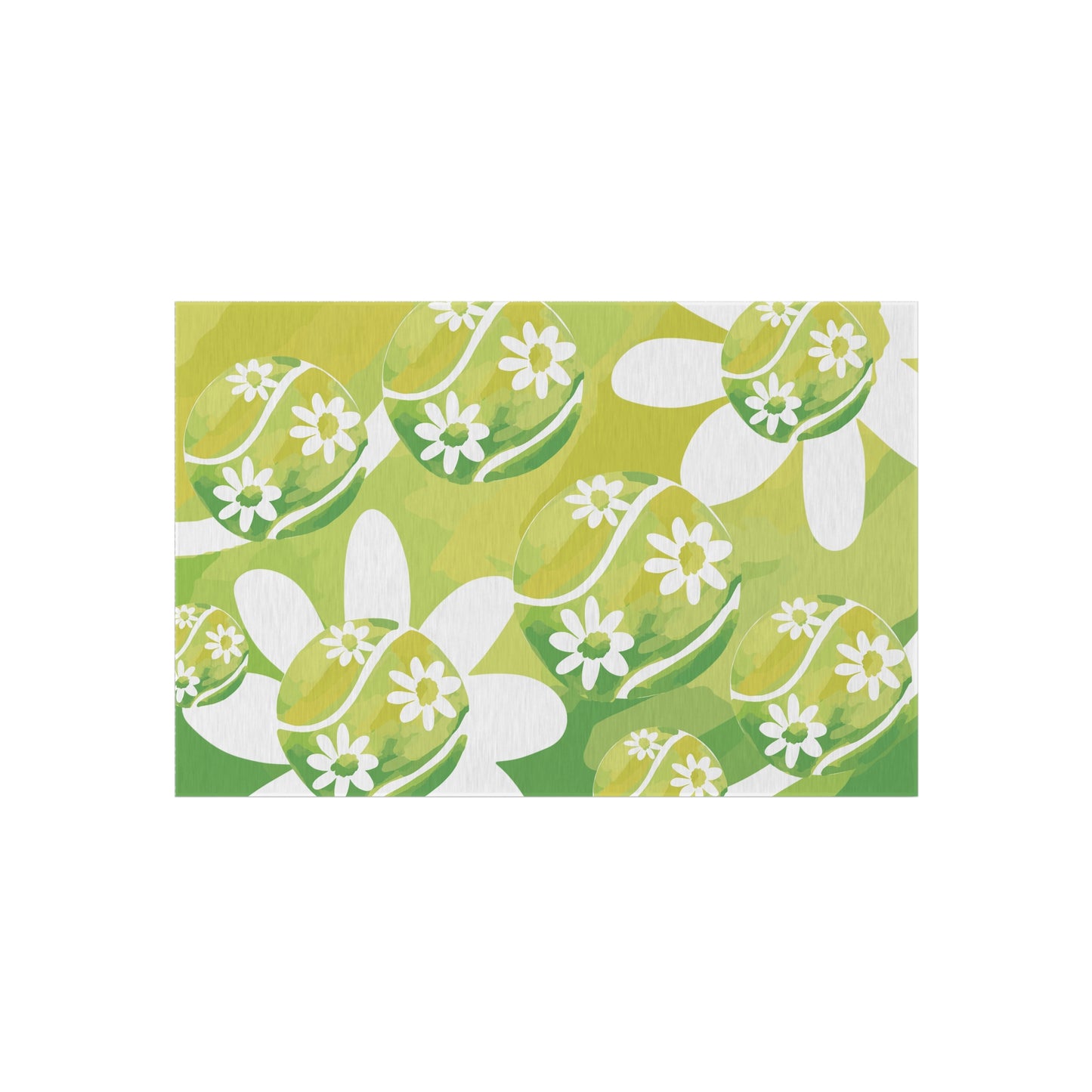 Tennis Daisy Flower Pattern Outdoor Rug - Brighten Your Patio, Garden, or Entryway, Bohemian Decor, Easter Gift, Spring Vibes, Cozy Outdoor Living