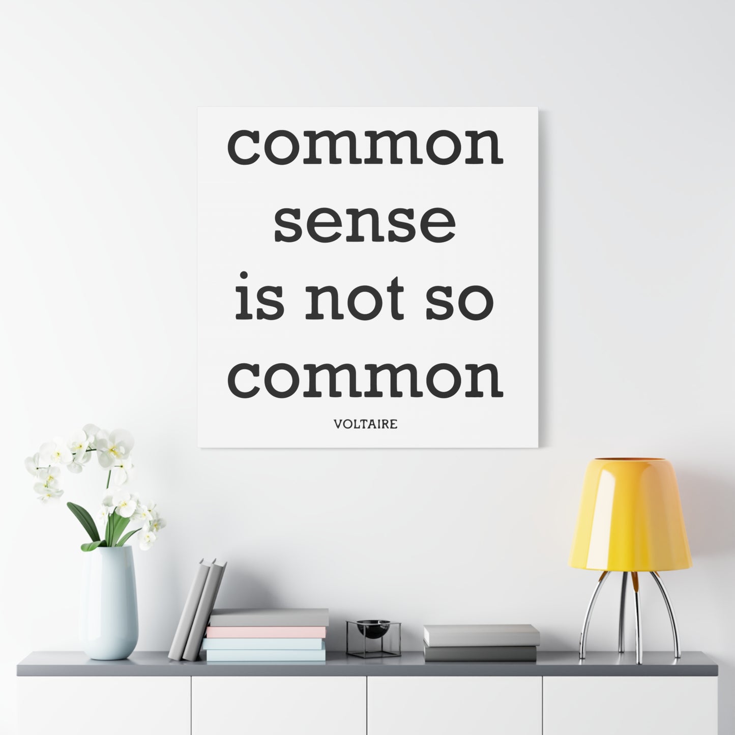 Common Sense Is Not So Common — Voltaire Quote Matte Canvas Wall Art