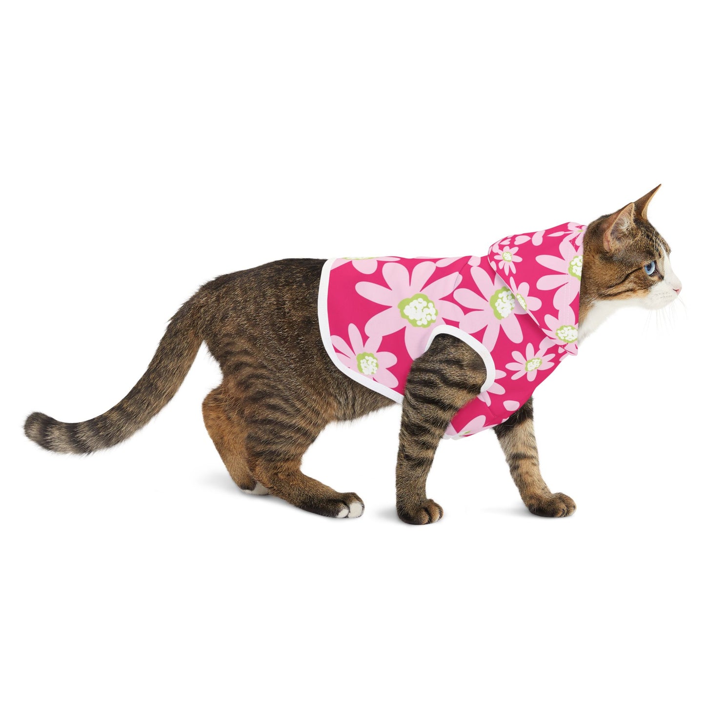 Flower Power Cat Pet Hoodie, Cute Floral Cat Coat, Spring Fashion for Pets, Lightweight Hoodie for Dogs, Pet Gift for Pet Lovers