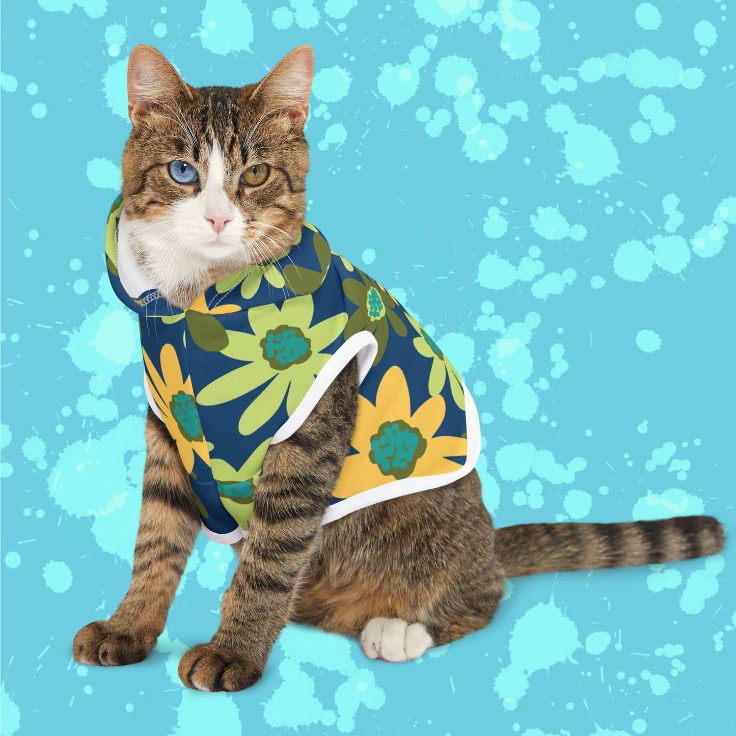 Floral Pet Hoodie - Cozy Dog or Cat Sweatshirt, Cute Pet Clothing, Flower Pattern Hoodie, Spring Dog Apparel, Gift for Pet Lovers