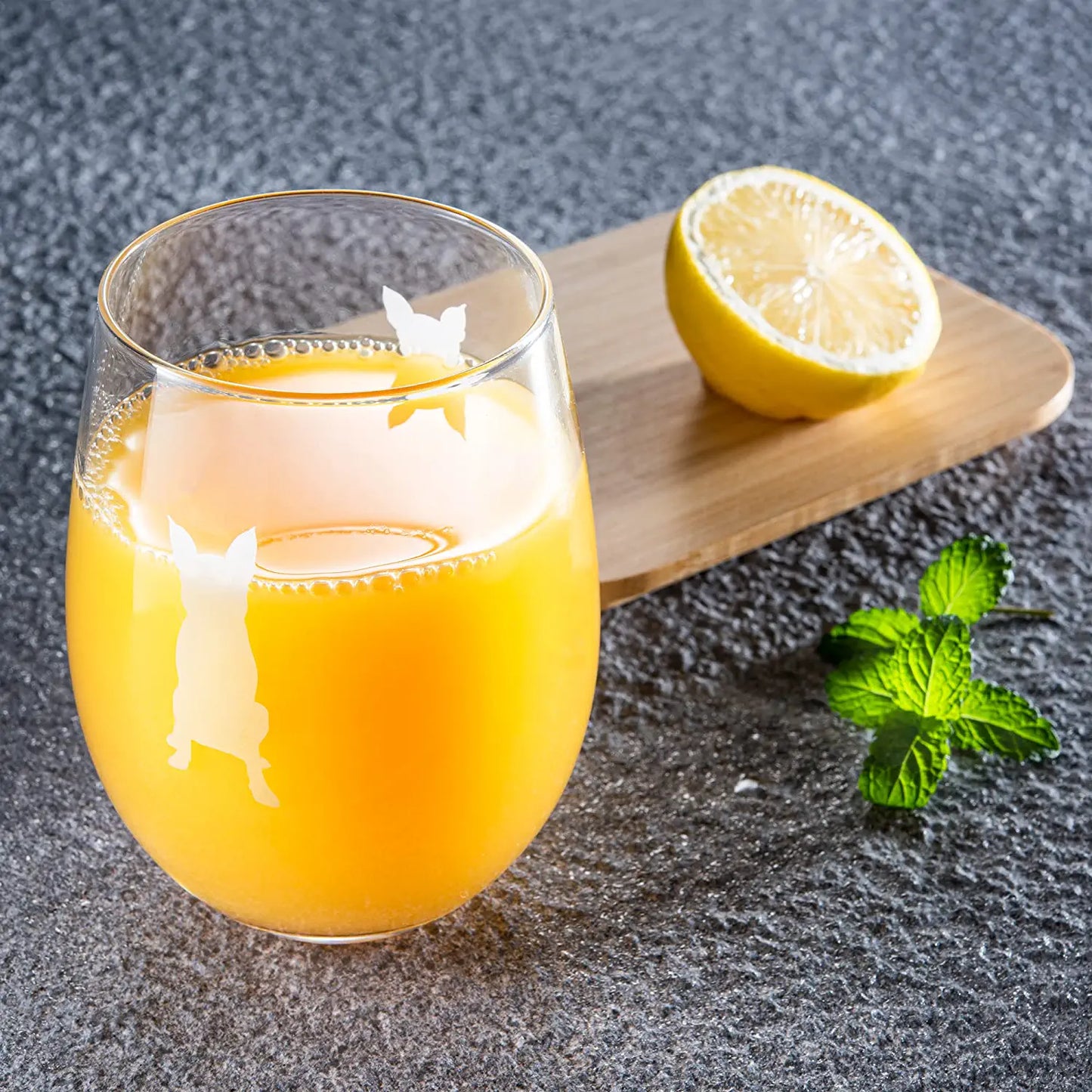 Set of 2 Boston Terrier Dog Stemless Wine Glasses - Boxwood, Boston Bull Terrier, American Gentleman Lover - for Him & Her - Dogs Silhouette - Etched Tumblers for Anniversary, Wedding, Gifts (18 OZ)-2