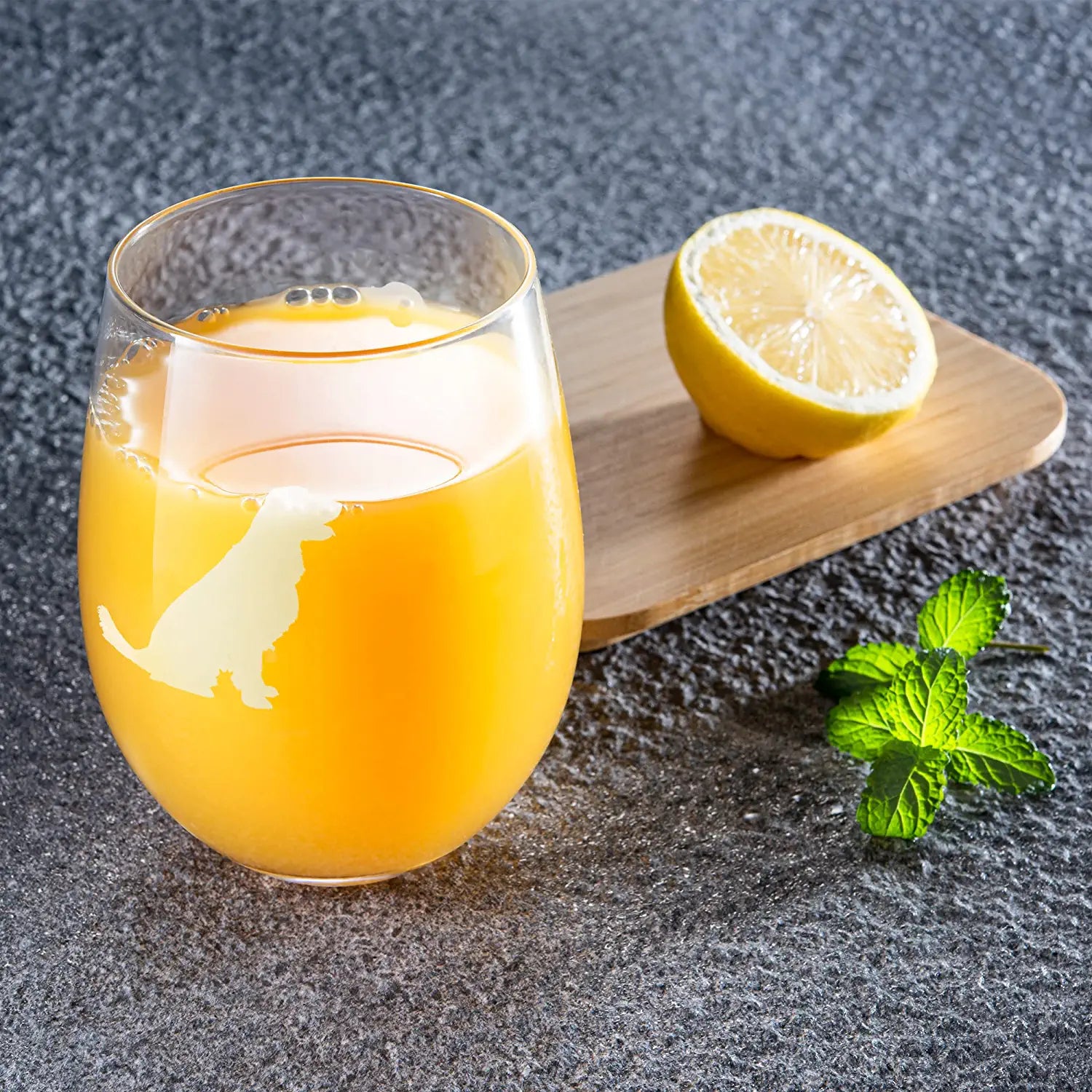 Set of 2 Golden Retriever Dog Stemless Wine Glasses by The Wine Savant - Yellow or Golden Retriever Lover Him & Her - Dogs Silhouette - Glass Gifts Etched Tumblers for Anniversary, Home Bar Gifts-2