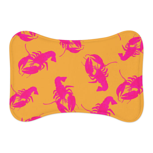 Vibrant Lobster Pet Feeding Mat, Fun Pet Decor, Waterproof Dog Bowl Mat, Colorful Cat Food Tray, Ideal for Pet Lovers