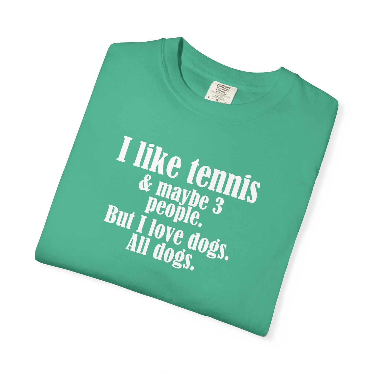 Tennis Lover Unisex T-shirt - I Like Tennis & All Dogs Design