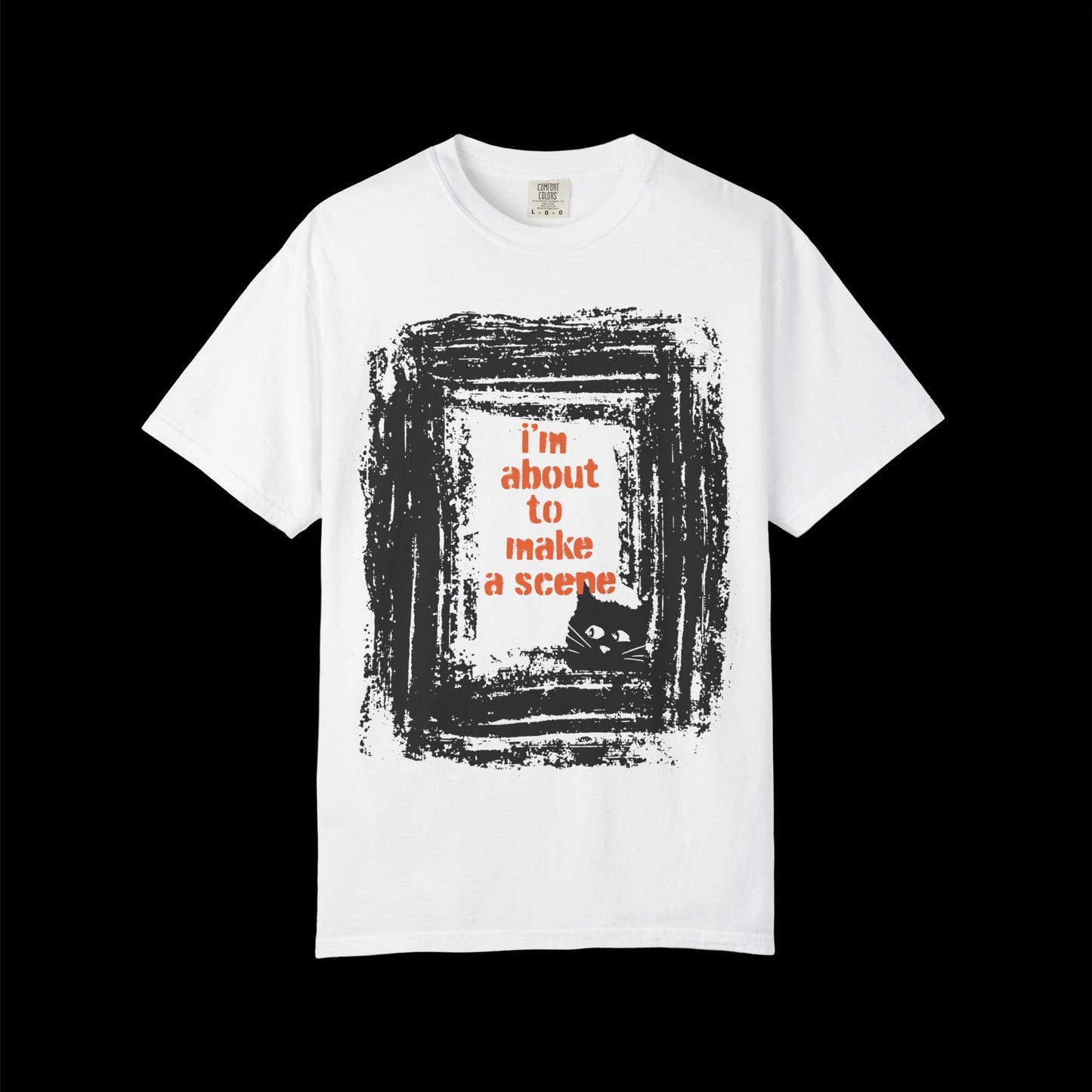 I'm About to Make a Scene...Spooky Artistic black Cat T-Shirt,  Halloween, Unisex Graphic Tee, Gift for Cat Lovers, Casual Wear, Cute Cat Design Shirt, Halloween Shirt