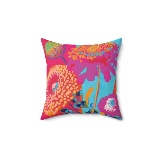 Stunning Vibrant Floral Pillow, Colorful Home Decor, Bohemian Accent Pillow, Gift for Her, Summer Vibes, Couch Cushion Cover