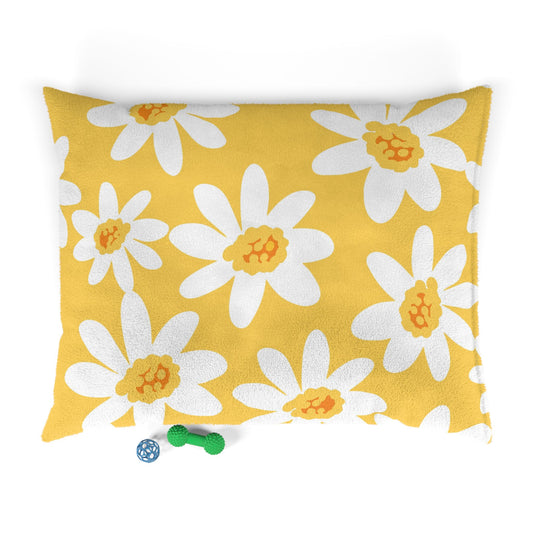 Sunny Floral Pet Bed, Cozy Dog Bed, Cat Bed for Home, Flower Pattern Pet Mat, Cute Puppy Bedding, Spring-Themed Dog Cushion