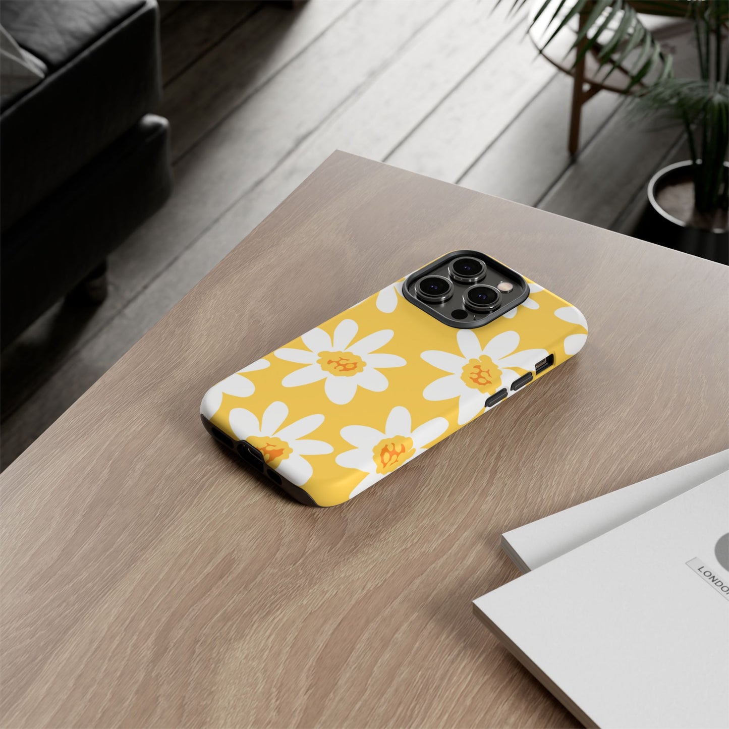 Yellow Daisy Phone Case, Floral Phone Cover, Tough Case, Summer Vibe Accessory, Gift for Nature Lovers, Bright Floral Design