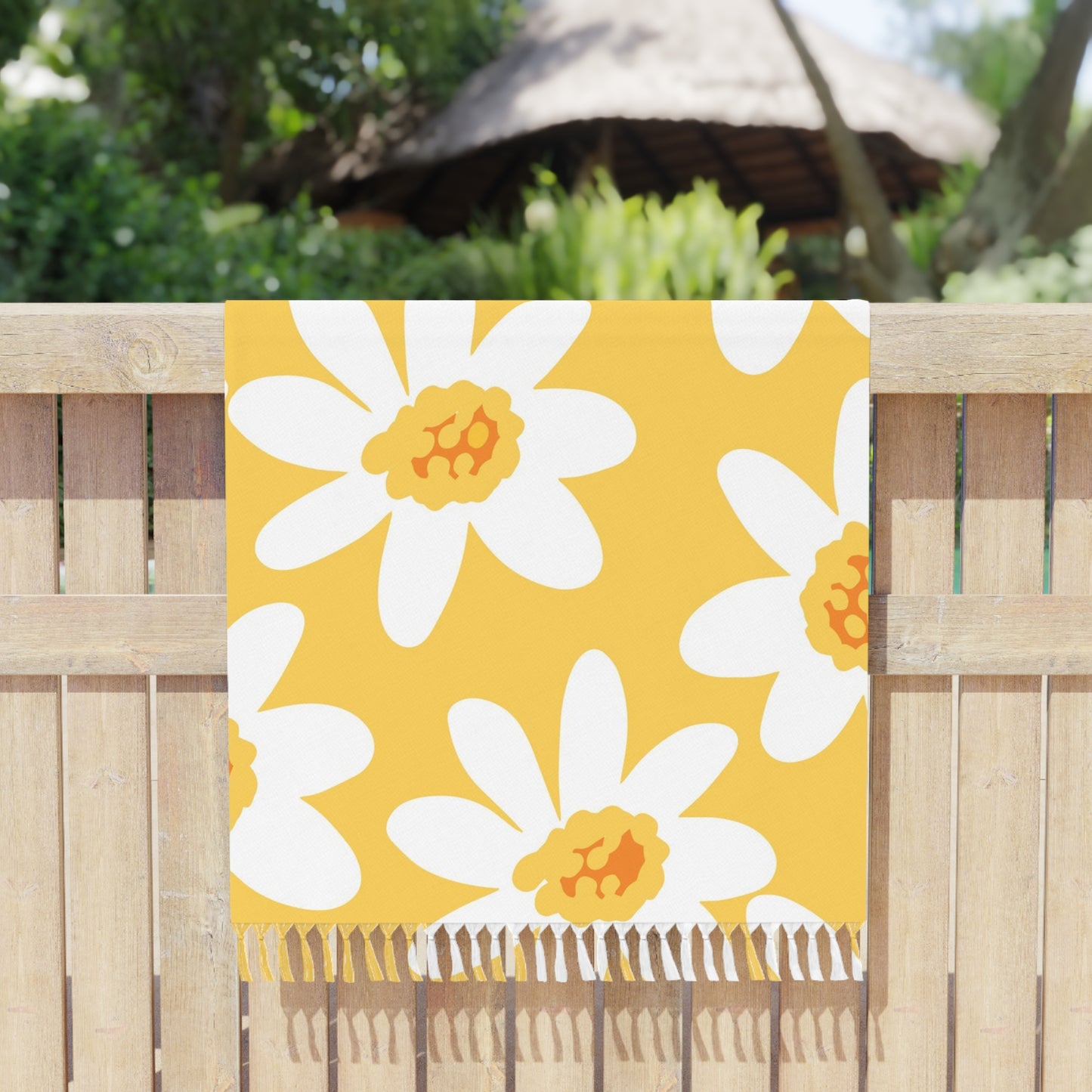 Daisy Boho Beach Towel - Vibrant Floral Pattern for Summer Fun, Perfect for Poolside, Beach Days, Picnics, and Gifts